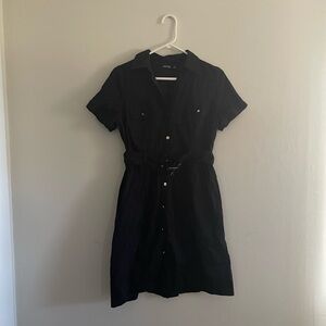 Apt. 9 Black Button Down Short Sleeve Mini Dress with Belt. Size 12